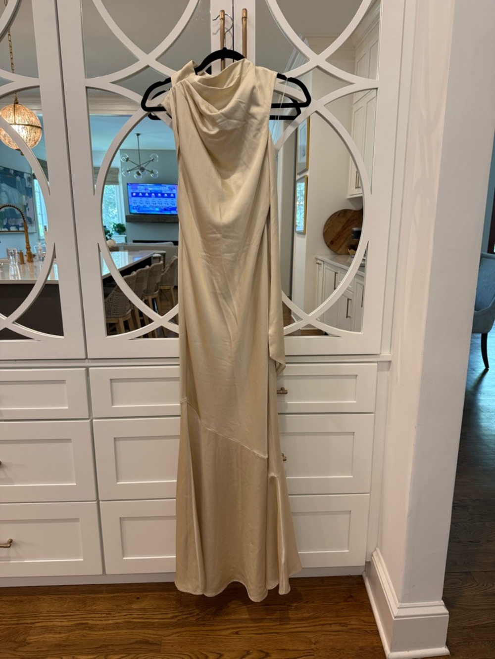 Significant Other Pearl Off White Lana Maxi Dress Satin Wedding Dress Cowl Neck